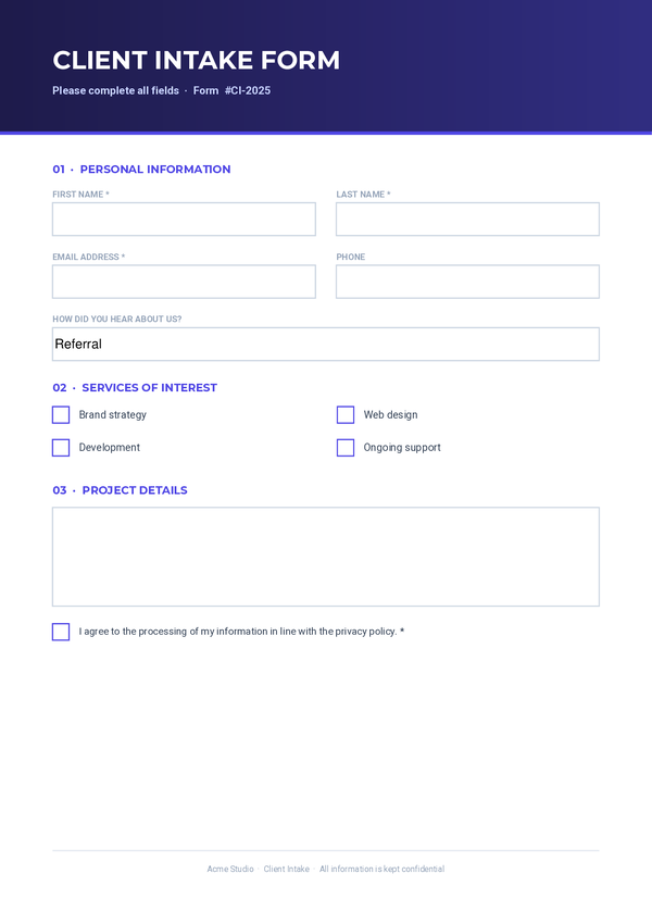 Form PDF template preview